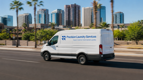 Precision Laundry pickup and delivery van